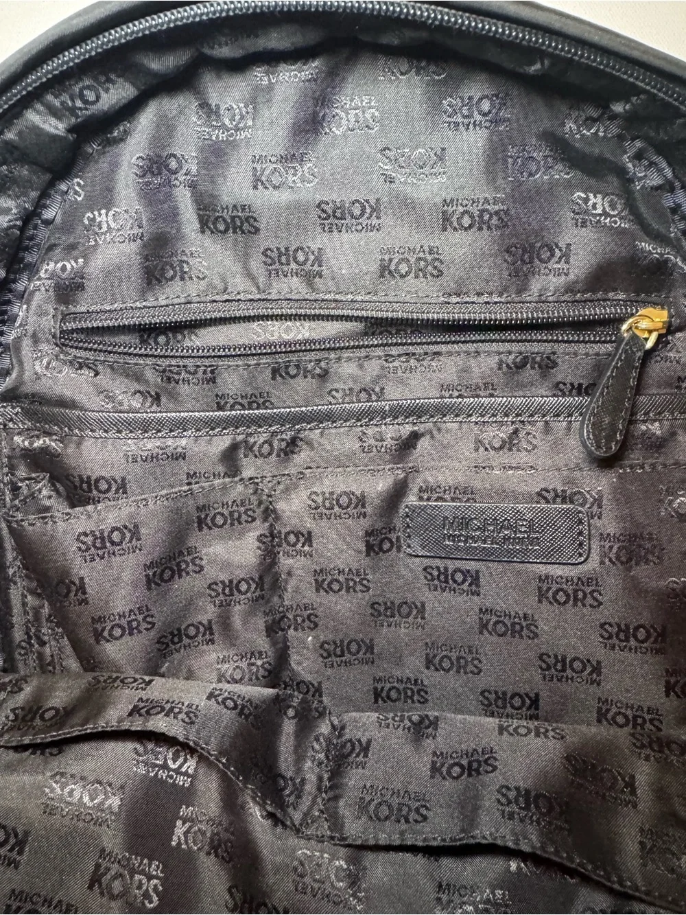 Michael Kors Black Nylon Mini Backpack with Gold Hardware